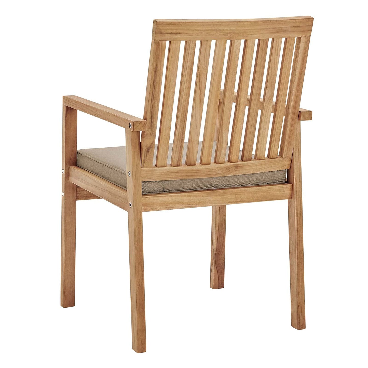 patio bistro sets | CasaFoyer Farmstay Outdoor Patio Teak Wood Dining Armchair | Sleek Design | All-Weather Cushion | Durable & Comfortable | Natural Taupe | casafoyer.myshopify.com