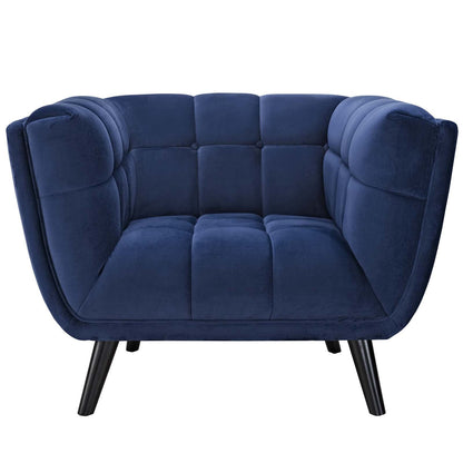 home office desk chairs | CasaFoyer Bestow Performance Velvet Armchair | Luxurious | Stain-Resistant | Button Tufted | Oversized Frame | Mid-Century, Modern Farmhouse, or Contemporary Interiors | Navy | casafoyer.myshopify.com