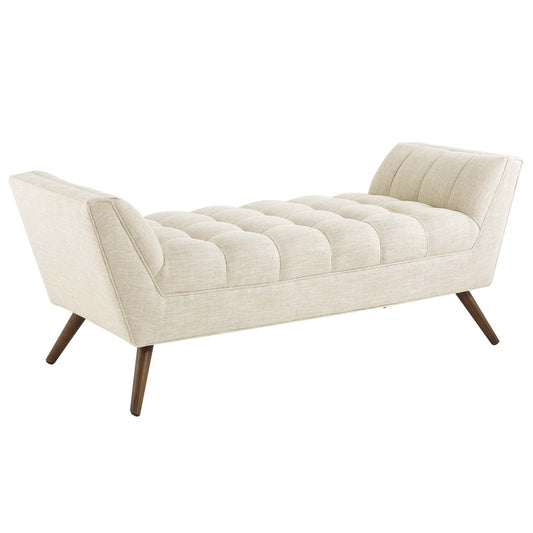 ottomans | CasaFoyer Response Collection | Tufted Upholstered Bench | Ultimate Relaxation | Elegantly Crafted | Plush Foam Padding | Chic Design | Tapered Wooden Legs | Beige | casafoyer.myshopify.com