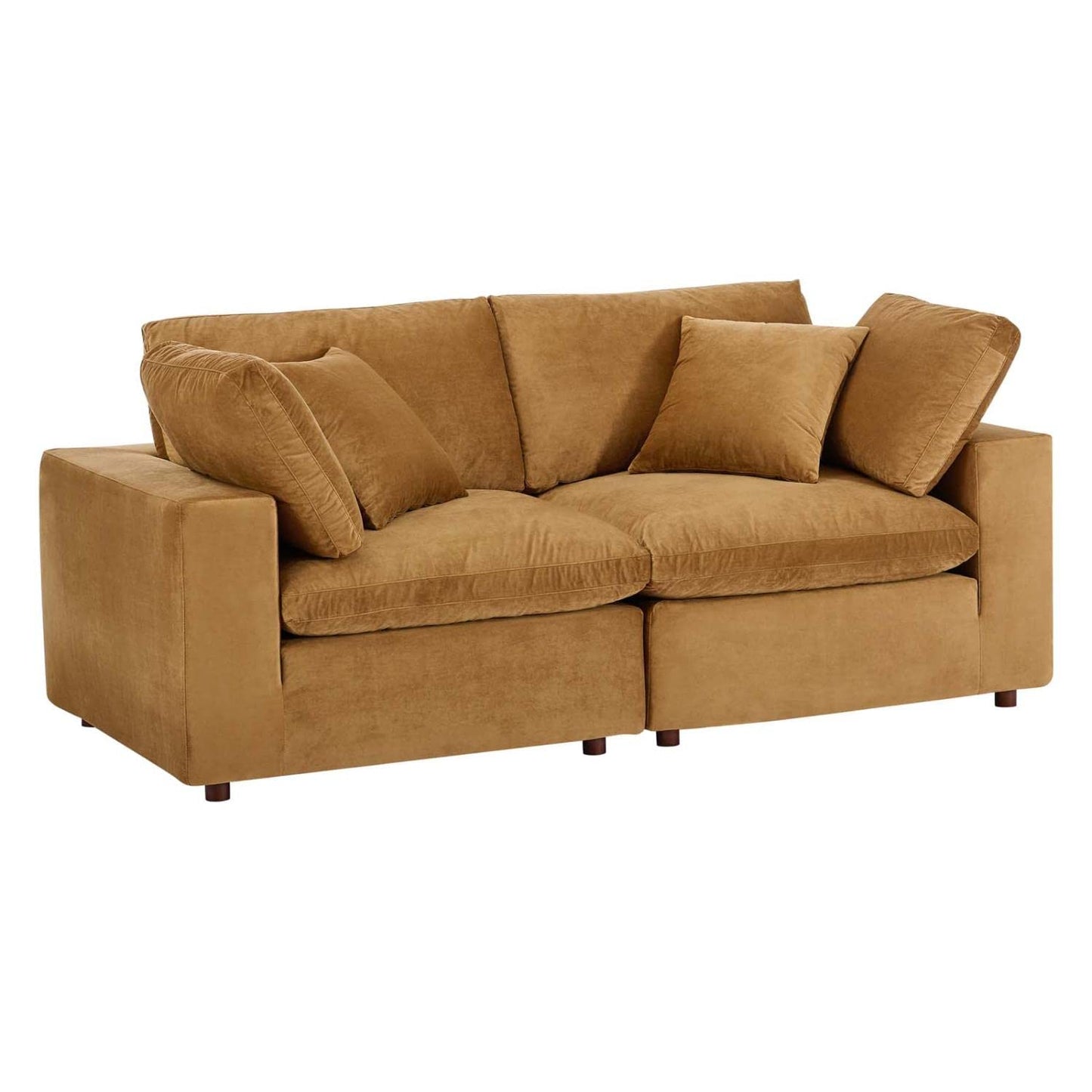 sofas | CasaFoyer Commix Cozy Performance Velvet Loveseat | Plush Comfort | Clean-lined Design | Stain-Resistant | Solid Wood Frame | Duck Down Cushions | Perfect for Living Room, Family Room, or Game Room | Includes 2 Corner Chairs | casafoyer.myshopify.com