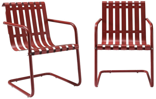 Chair | CasaFoyer Gracie Cantilevered Steel Chair | Minimalist Design | Weather Resistant | Ultimate Comfort | Red (2PC/1CARTON) | casafoyer.myshopify.com