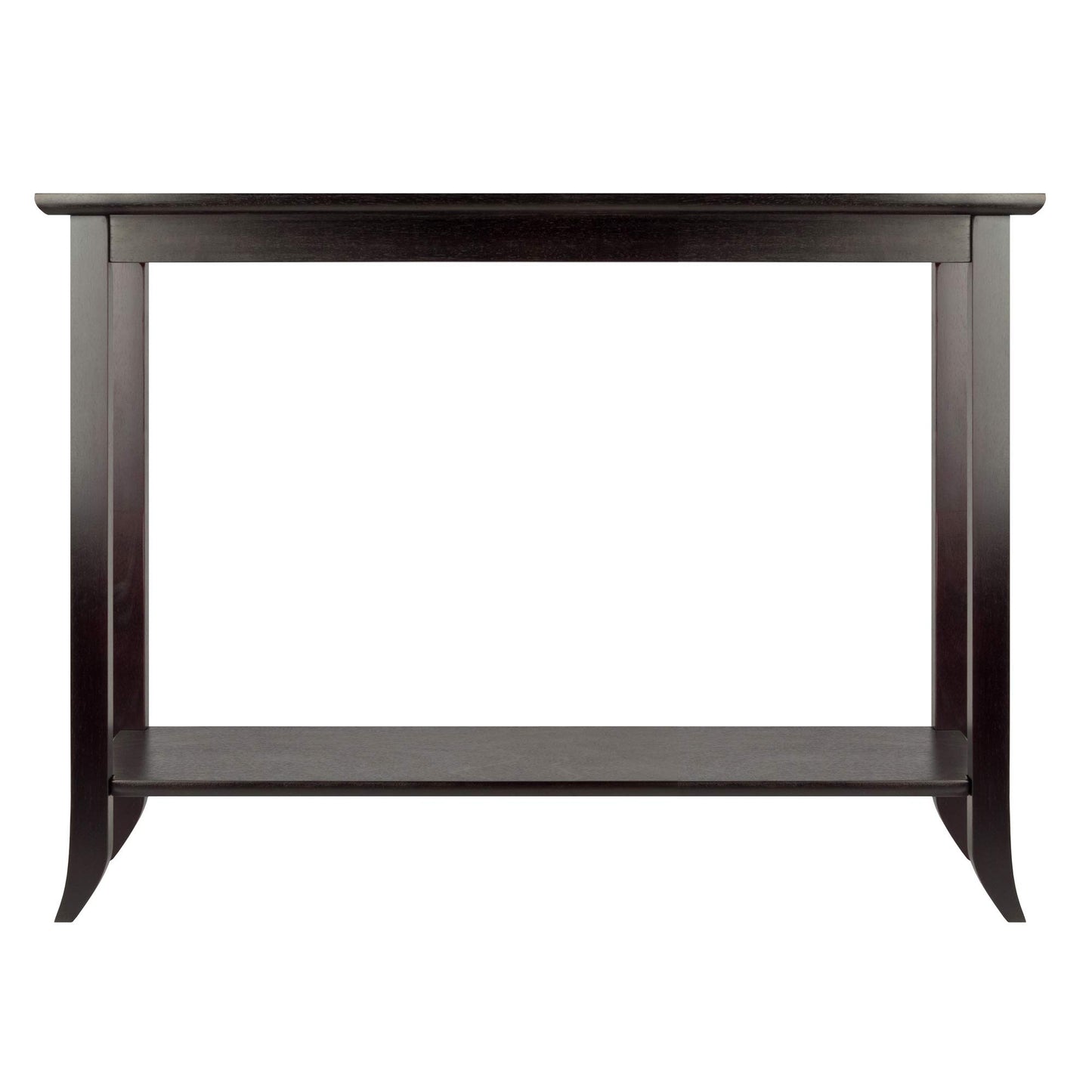 TABLE | Ergode Genoa Rectangular Console Hall Table | Glass Inset & Shelf | 40W x 16.34D x 30H | Dark Espresso Finish | casafoyer.myshopify.com