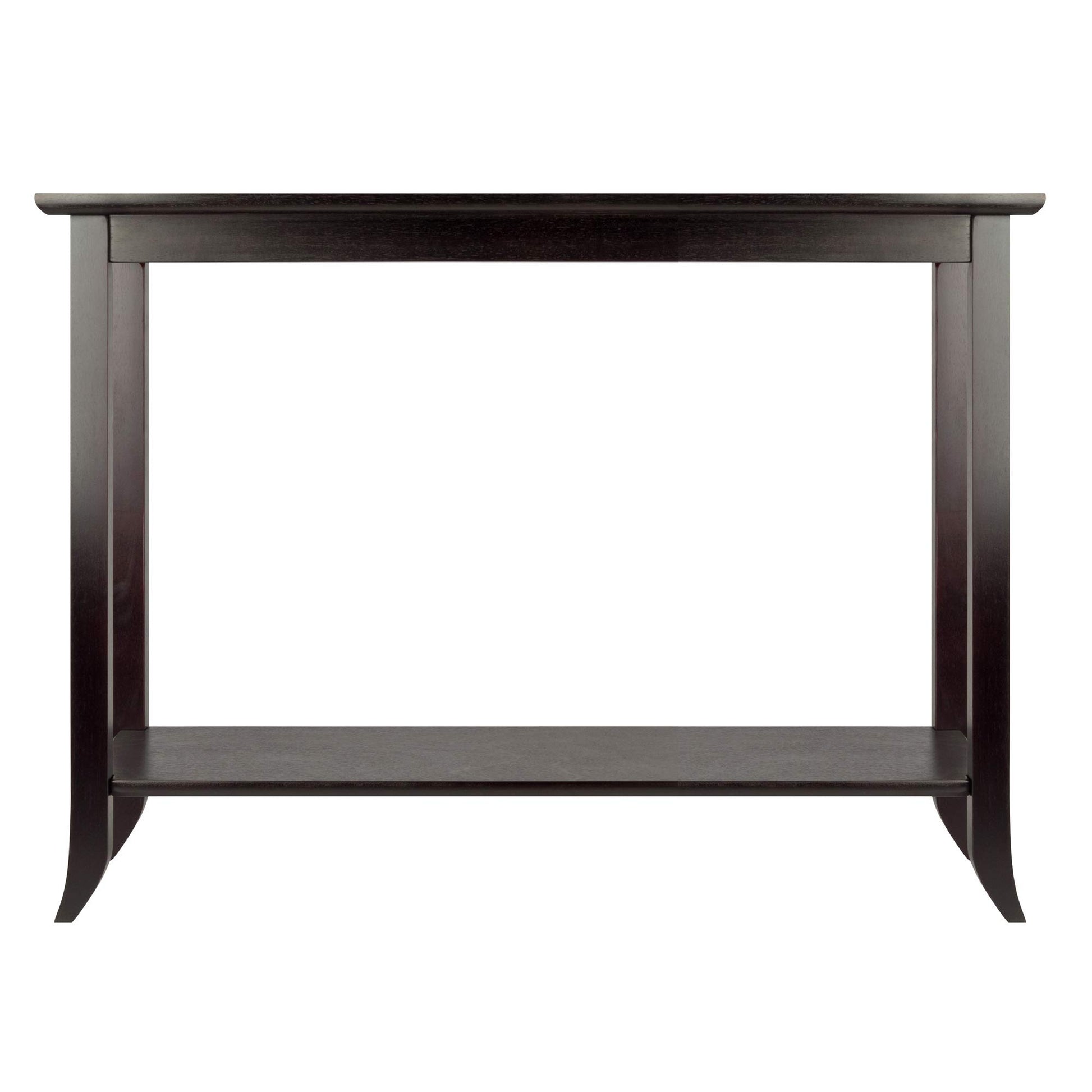TABLE | Ergode Genoa Rectangular Console Hall Table | Glass Inset & Shelf | 40W x 16.34D x 30H | Dark Espresso Finish | casafoyer.myshopify.com