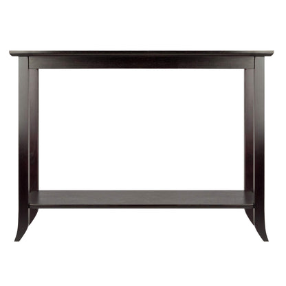 TABLE | Ergode Genoa Rectangular Console Hall Table | Glass Inset & Shelf | 40W x 16.34D x 30H | Dark Espresso Finish | casafoyer.myshopify.com