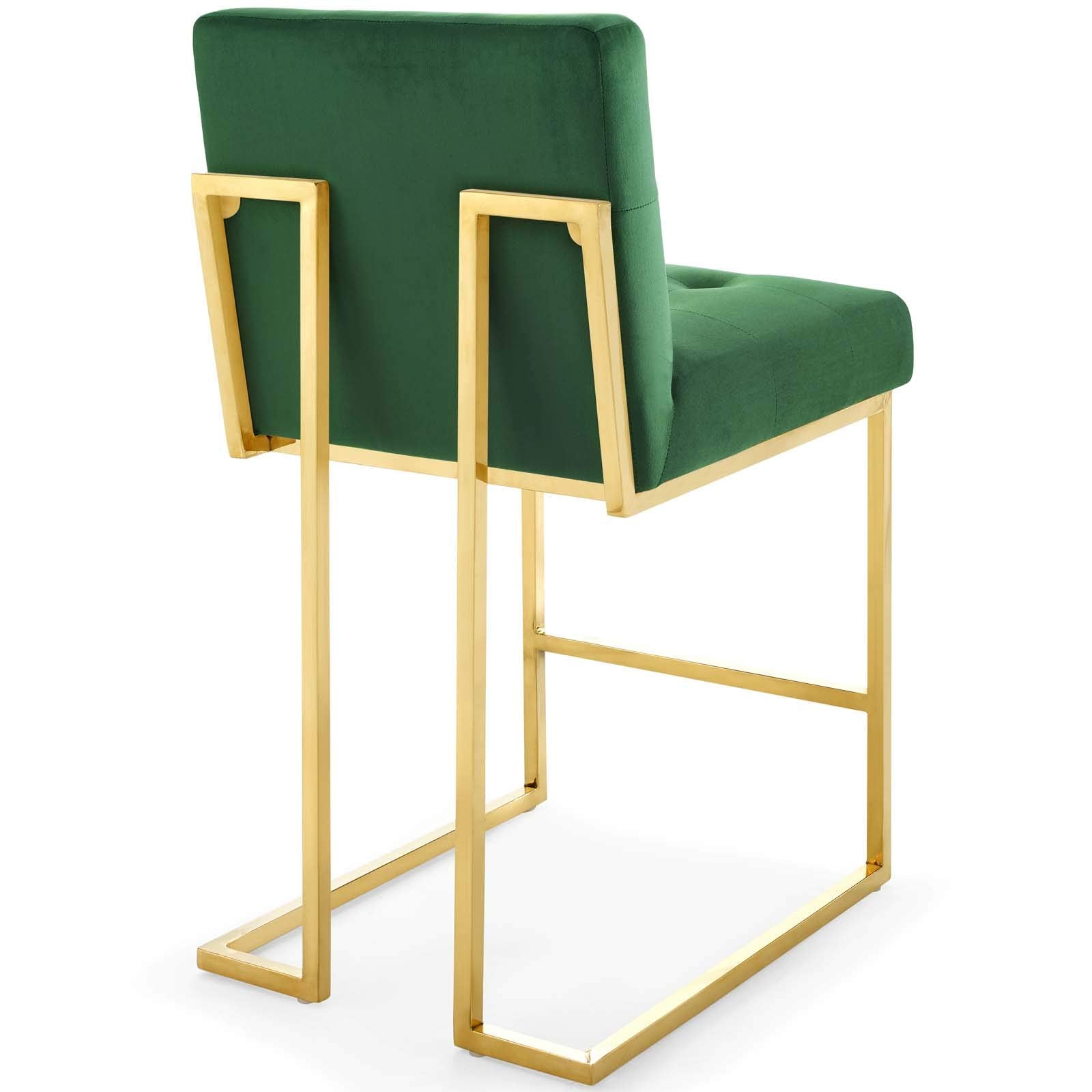 barstools | CasaFoyer Privy Counter Stool Set of 2 | Modern Design | Gold Stainless Steel Base | Performance Velvet Upholstery | Fully Assembled | casafoyer.myshopify.com