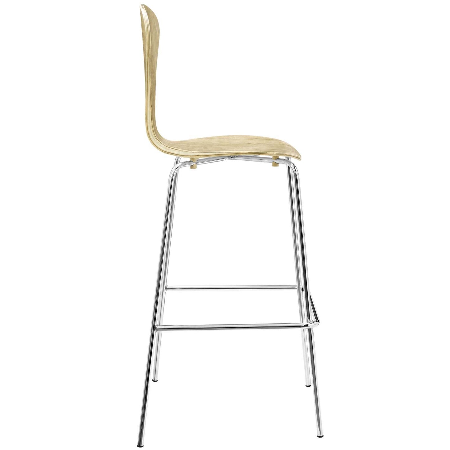 barstools | CasaFoyer Passage Bar Stool | Mid-Century Style | Lacquered Plywood Design | Chrome Base & Footrest | Non-Marking Foot Caps | V-Shaped Back & Waterfall Seat | Perfect for Dining | casafoyer.myshopify.com