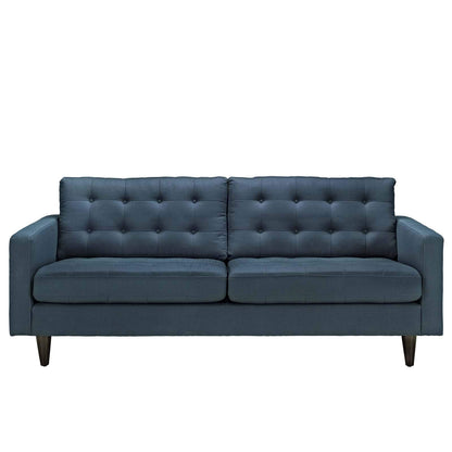 sofas | Empress Upholstered Sofa | Exquisite Design | Tufted Buttons | Luxurious Cushions | Elegant Armrests | Sturdy Wooden Legs | Bonded Leather Upholstery | casafoyer.myshopify.com