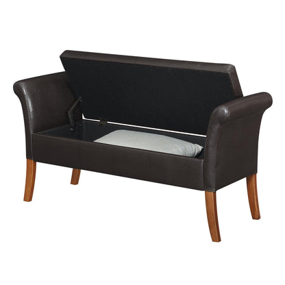 Ottoman | Designs4Comfort Garbo Storage Bench | Cozy Ottoman with Ample Storage | Durable Poplar Wood | Faux Leather Upholstery | casafoyer.myshopify.com