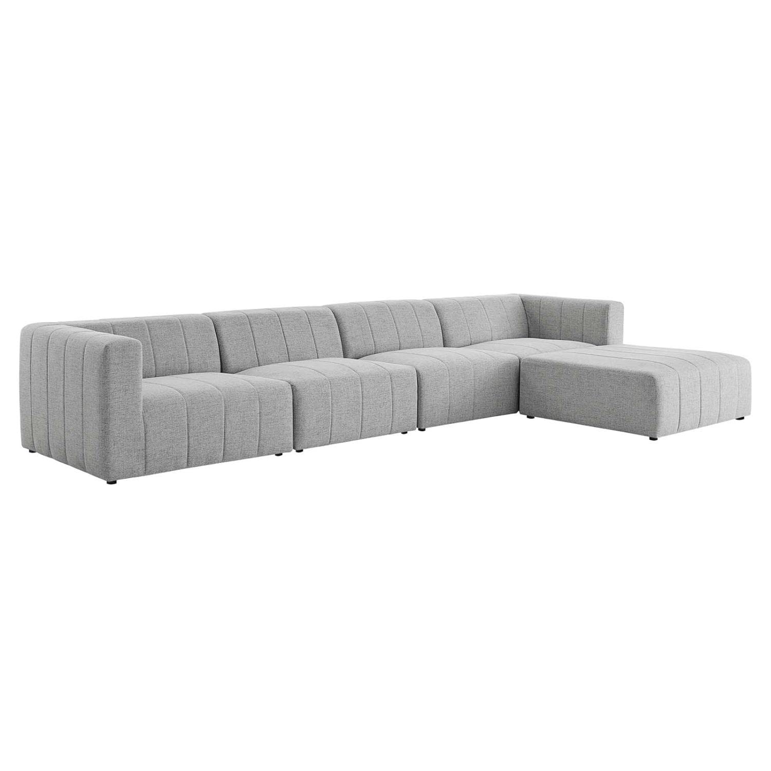 sofas | CasaFoyer Bartlett Upholstered Fabric 5-Piece Sectional Sofa | Retro Modern Style | Dense Foam Padding | Solid Wood Frame | Modular Connectors | Non-Marking Foot Caps | casafoyer.myshopify.com