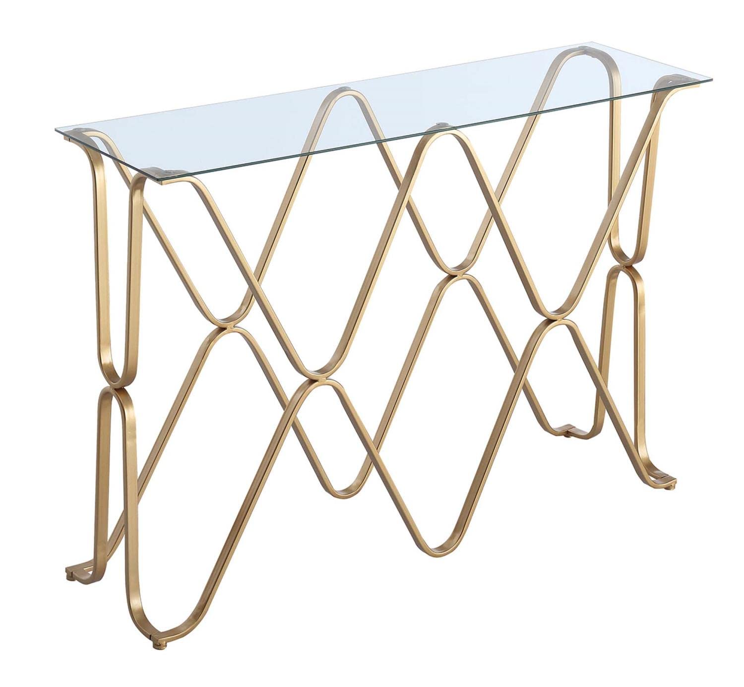 TABLE | Ergode Neptune Console Table | Modern Contemporary Style | Geometric Metal Frame | Tempered Glass Shelf | Ideal for Entryway or Living Room | Easy Assembly | Check out other Planet Consoles! | casafoyer.myshopify.com
