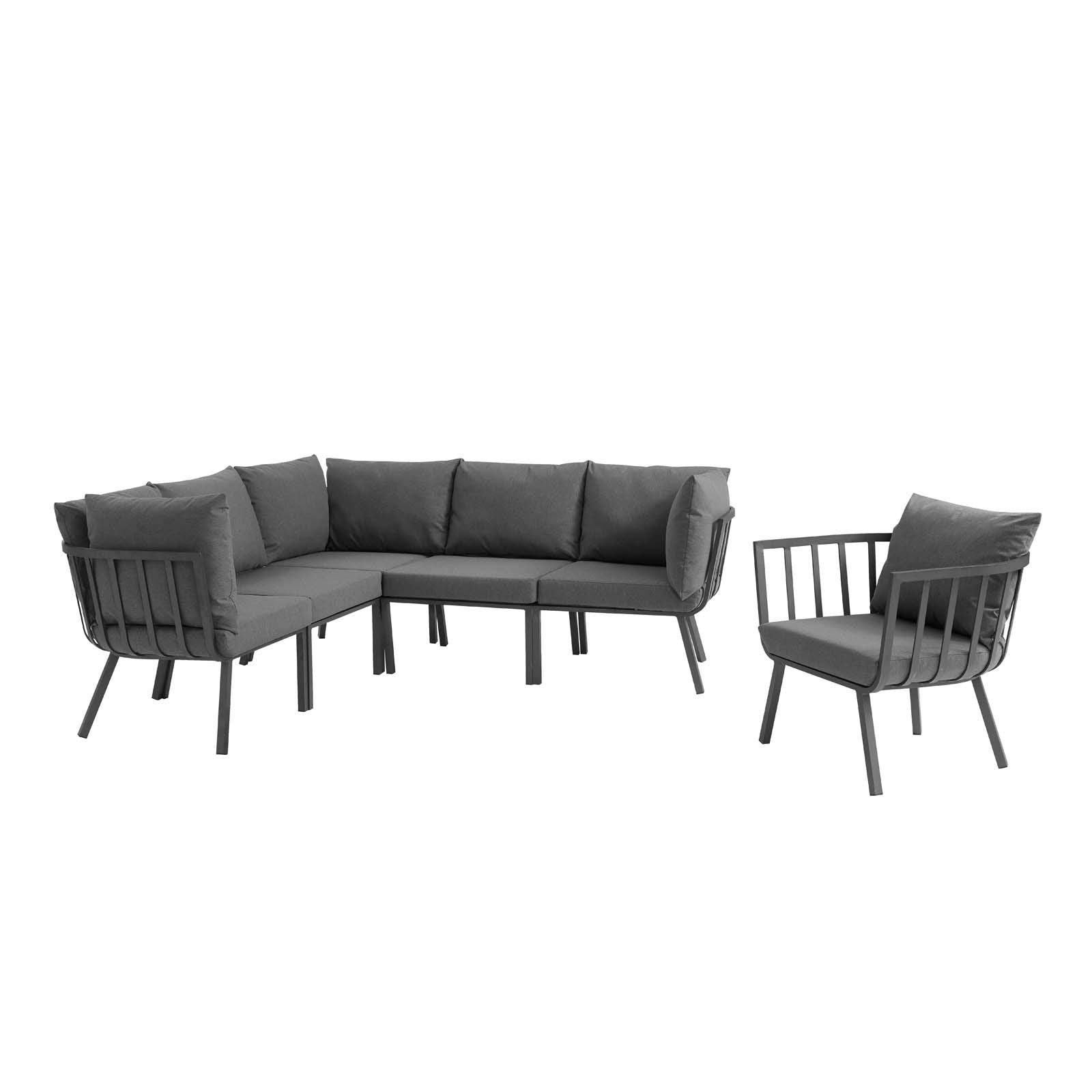 kitchen and dining room sets | CasaFoyer Riverside Outdoor Patio Aluminum Sectional Set | Coastal Design | UV-Resistant Cushions | Durable Frame | Perfect for Patio, Backyard, Balcony | 6 Piece Set | casafoyer.myshopify.com