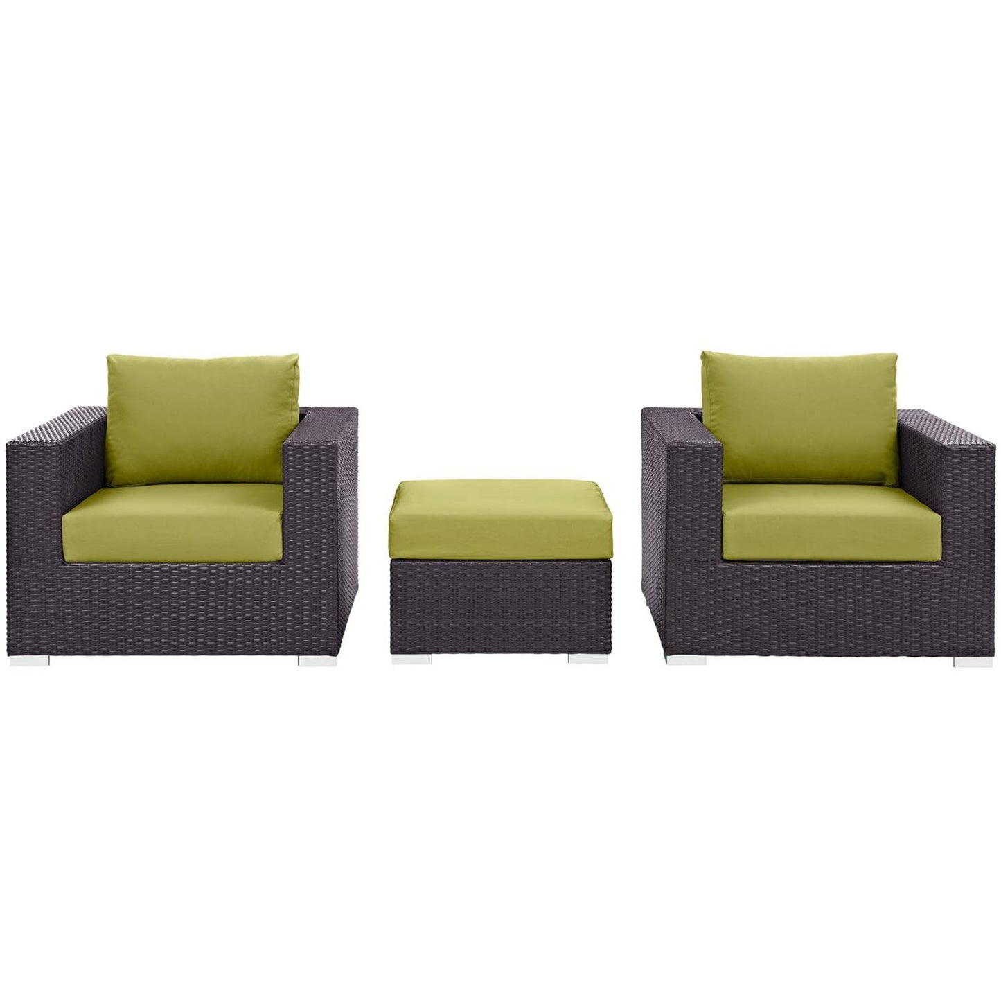 kitchen and dining room sets | CasaFoyer Convene Outdoor Sectional Set | Durable Rattan & Aluminum Frame | Weather-Resistant Cushions | Includes Ottoman & Armchairs | casafoyer.myshopify.com
