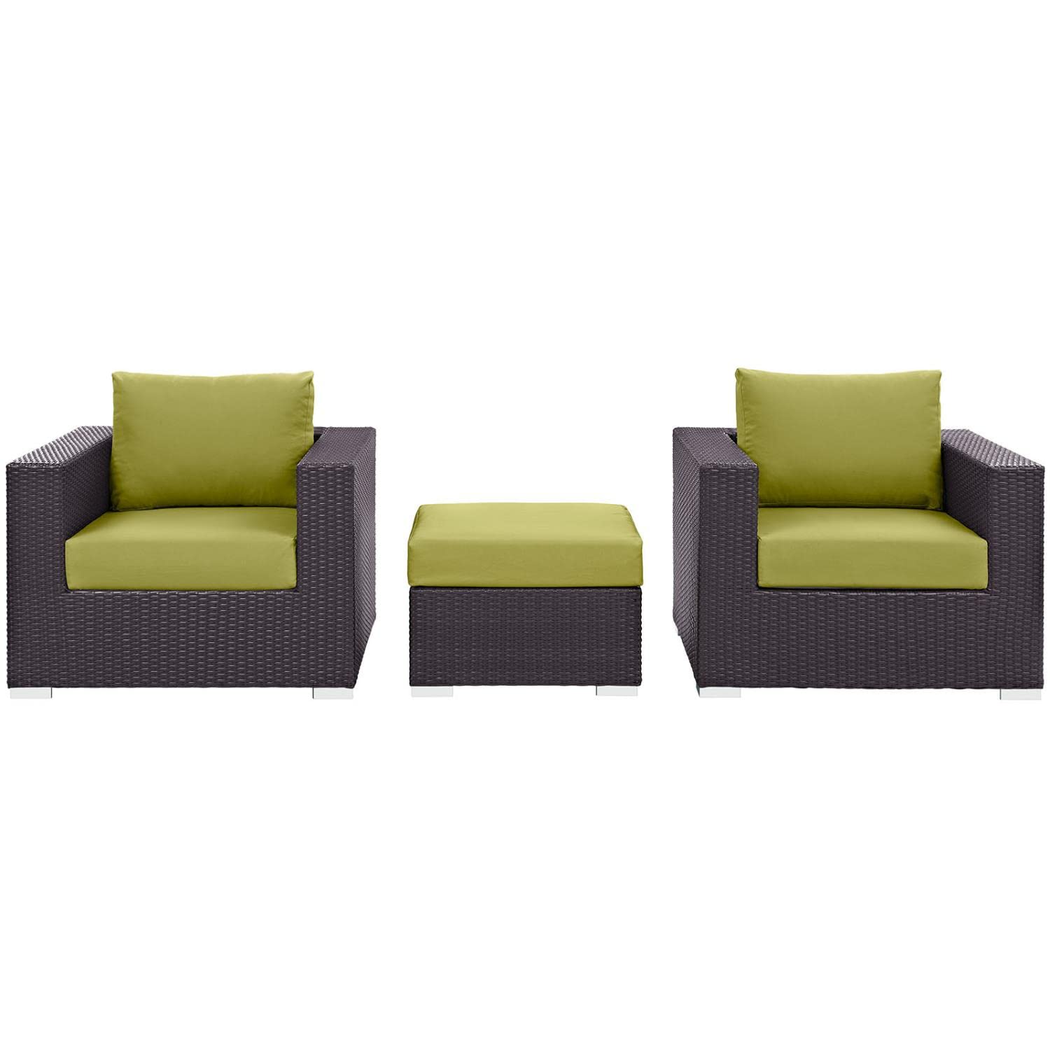 kitchen and dining room sets | CasaFoyer Convene Outdoor Sectional Set | Durable Rattan & Aluminum Frame | Weather-Resistant Cushions | Includes Ottoman & Armchairs | casafoyer.myshopify.com