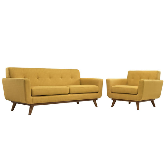 home office desk chairs | CasaFoyer Engage Sofa Set | Gently Curved Design | Dual Cushions | Tufted Buttons | Cherry Wood Legs | Perfect for Relaxing and Entertaining | casafoyer.myshopify.com
