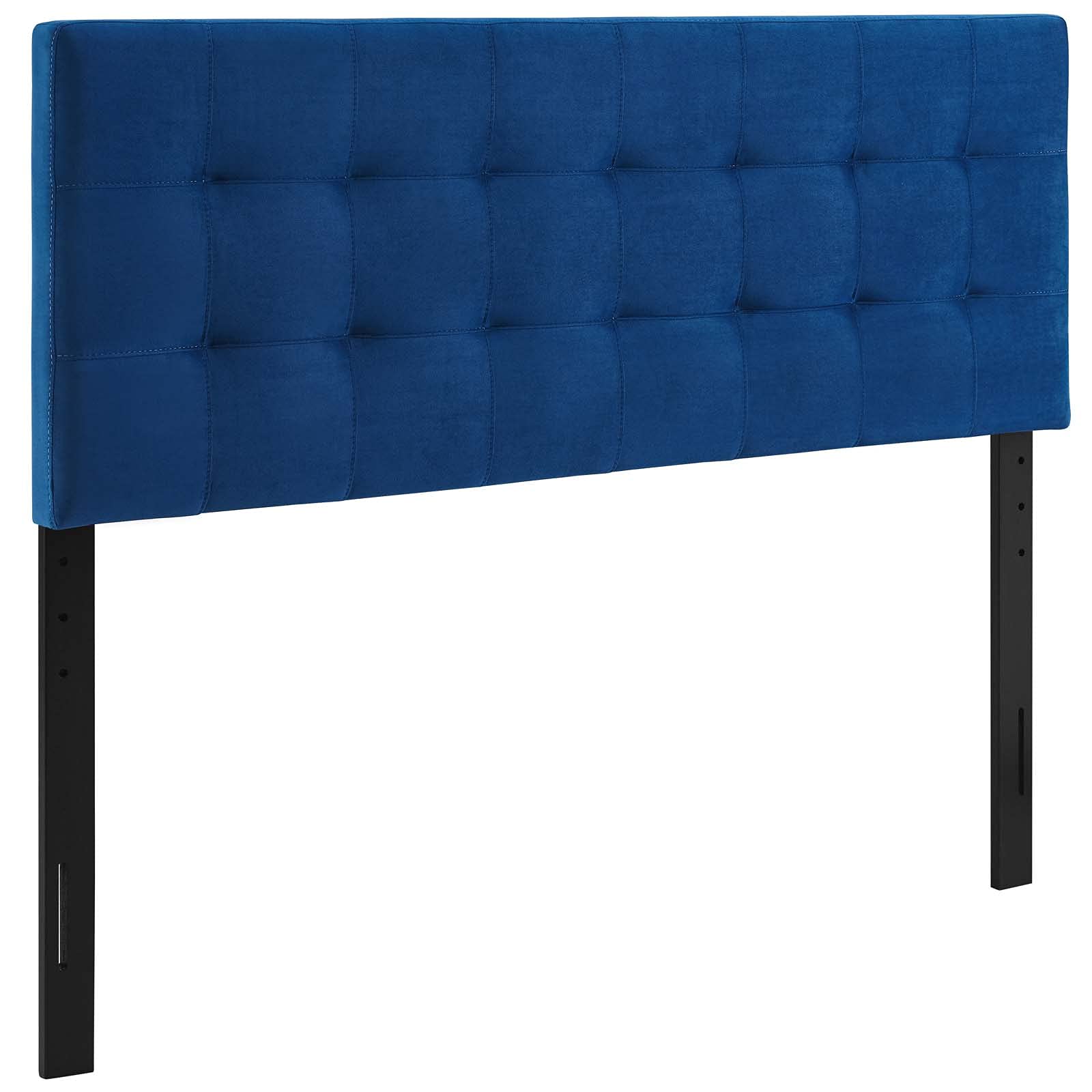 headboards | CasaFoyer Lily Queen Biscuit Tufted Performance Velvet Headboard | Timeless Charm & Luxurious Comfort | Navy | casafoyer.myshopify.com