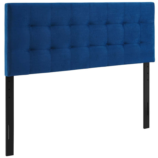 headboards | CasaFoyer Lily Queen Biscuit Tufted Performance Velvet Headboard | Timeless Charm & Luxurious Comfort | Navy | casafoyer.myshopify.com