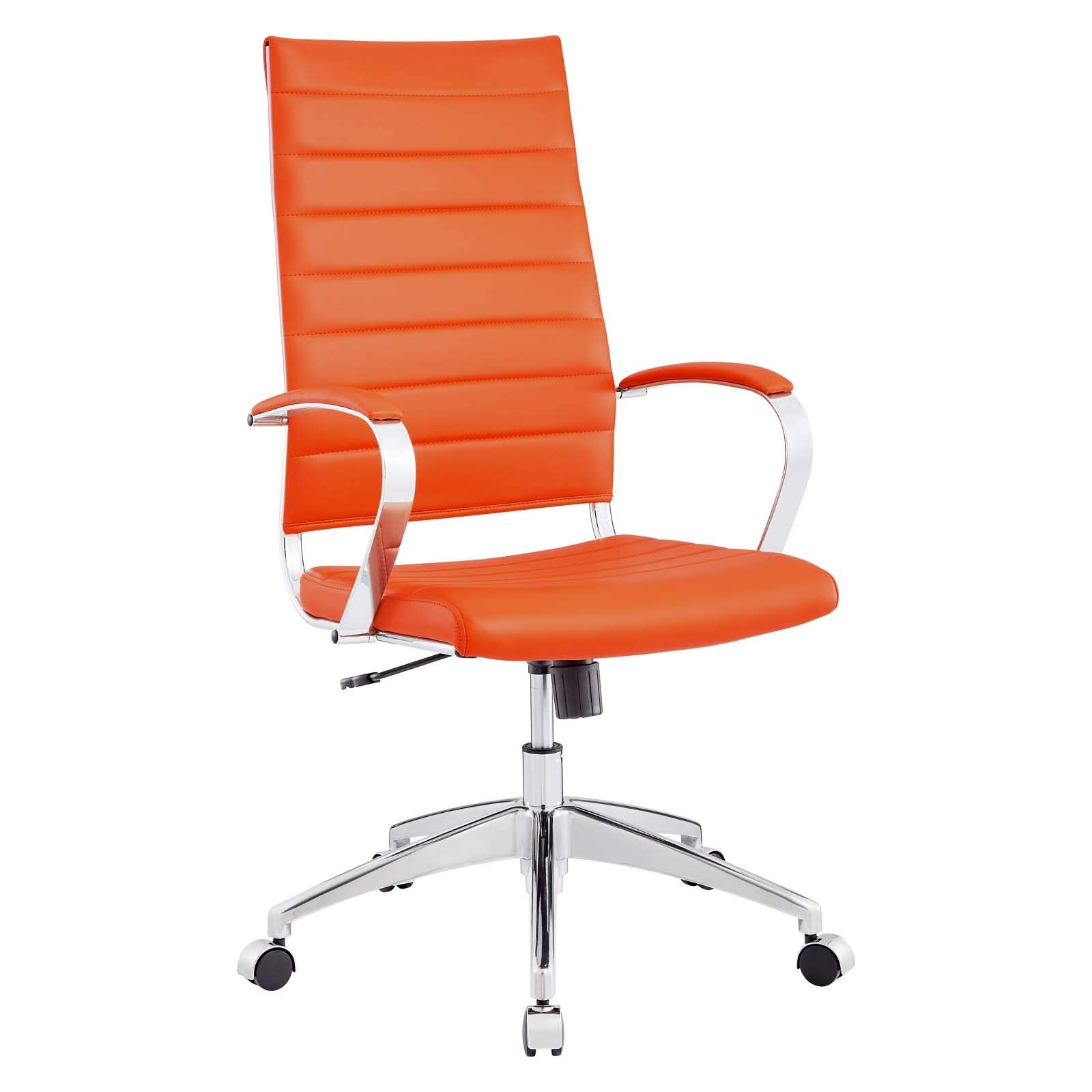 home office desk chairs | CasaFoyer Jive Highback Office Chair | Stylish & Functional | Comfortable Seating | Durable Ribbed Vinyl Back | Adjustable Back Position | Chrome-plated Aluminum Base | Easy Mobility | Ideal for Modern Office | casafoyer.myshopify.com