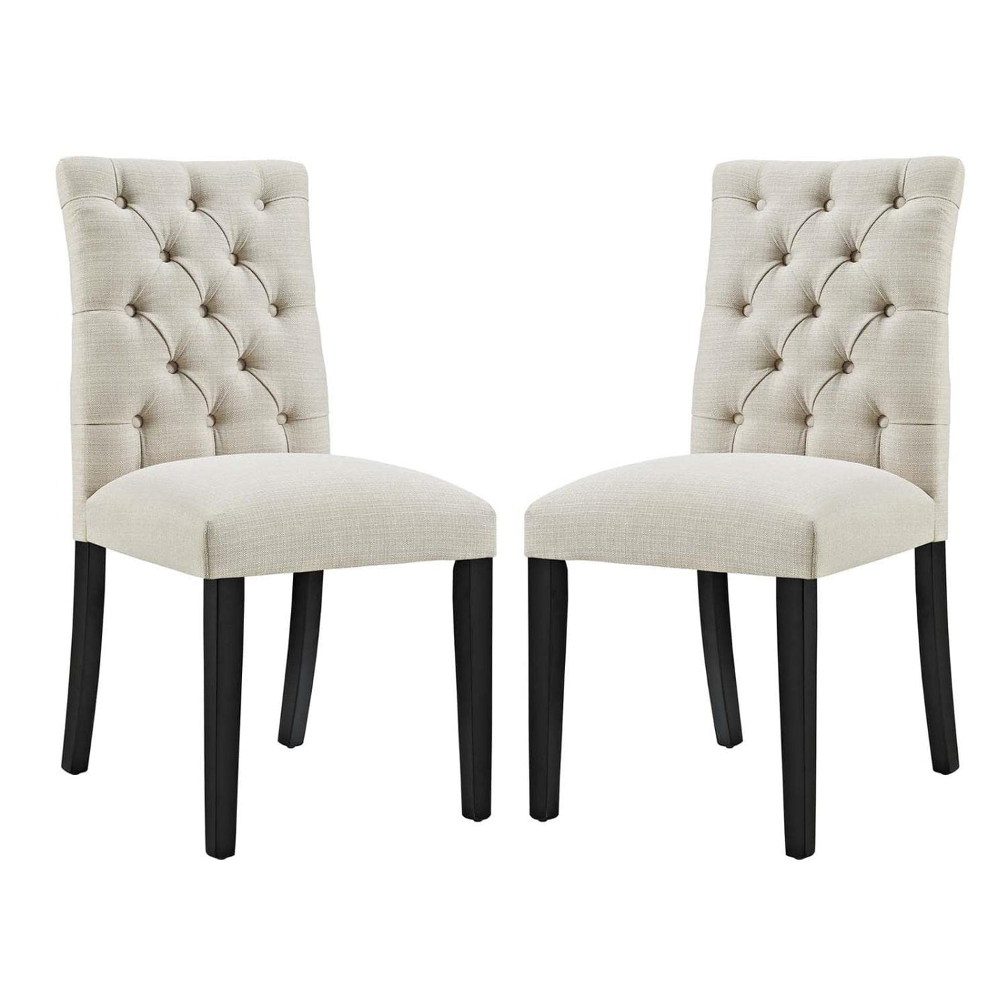 home office desk chairs | CasaFoyer Duchess Dining Chair Set of 2 | Elegant Curvy Design | Tufted Button Back | Comfortable Foam Padding | Fine Fabric Upholstery | Non-Marking Wood Legs | casafoyer.myshopify.com