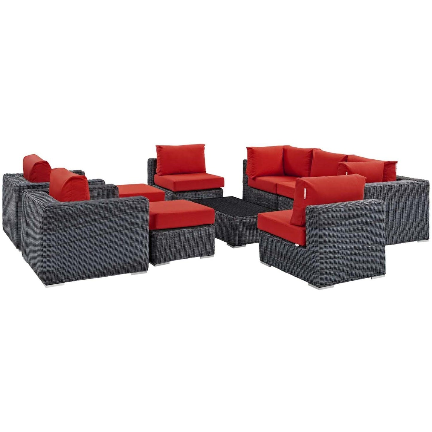 kitchen and dining room sets | CasaFoyer Summon Outdoor Patio Sectional Sofa Set | Luxurious Comfort | Top-Notch Quality | Two-Tone Rattan | Sunbrella Cushions | UV Protection | Powder-Coated Aluminum Frame | Modern Design | 10 Piece Set | casafoyer.myshopify.com
