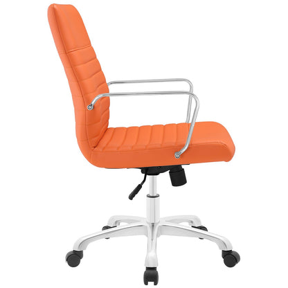 home office desk chairs | CasaFoyer Finesse Mid Back Office Chair | Comfortable & Stylish | Vinyl Cushion | Chrome Armrests | Adjustable Height | Perfect for Home or Office | casafoyer.myshopify.com