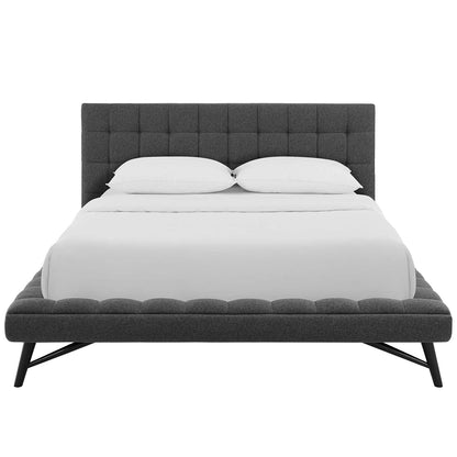 adjustable bed bases | CasaFoyer Julia Queen Platform Bed | Gray Upholstered Fabric | Sturdy Plywood Frame | Wood Legs | Biscuit Tufting | Foam Padding | Wood Slat Support | Holds up to 800 lbs | casafoyer.myshopify.com