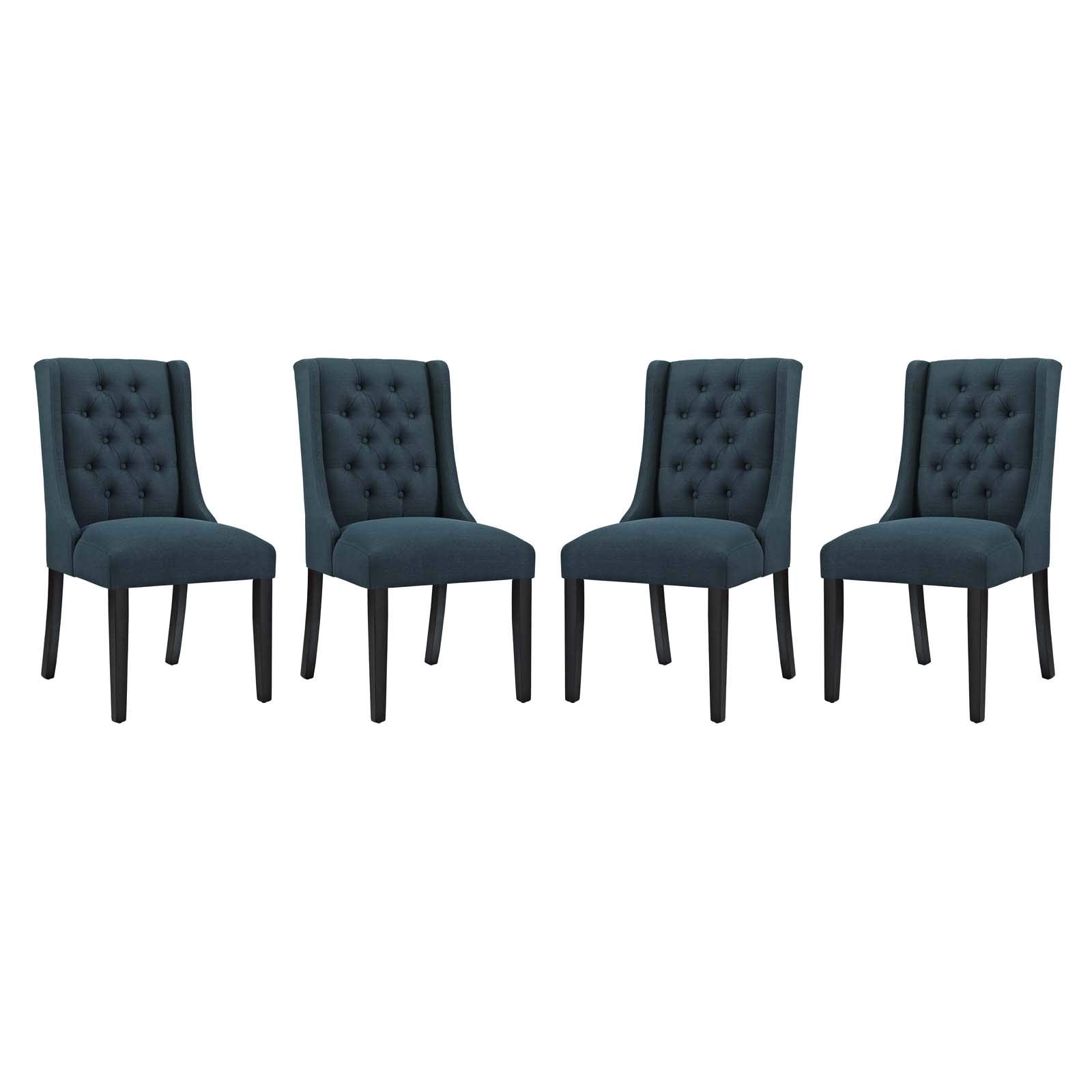 home office desk chairs | CasaFoyer Baronet Dining Chair Set of 4 | Exquisite Button Tufted Design | Premium Fabric Upholstery | Solid Wood Frame | Contemporary Elegance | casafoyer.myshopify.com