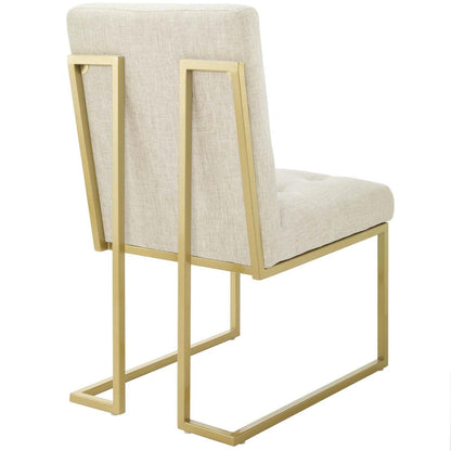 home office desk chairs | CasaFoyer Privy | Gold Stainless Steel Dining Accent Chair - Glamorous Art Deco Design | Polyester Upholstery | Elegant Geometric Base | No Assembly - 331 lbs Capacity | casafoyer.myshopify.com