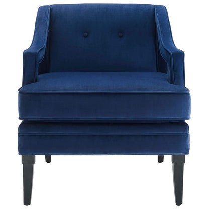 home office desk chairs | CasaFoyer Concur Performance Velvet Armchair | Chic Design | Stain-Resistant | Plush Cushion | Machine Washable Cover | Solid Birch Legs | Navy | casafoyer.myshopify.com