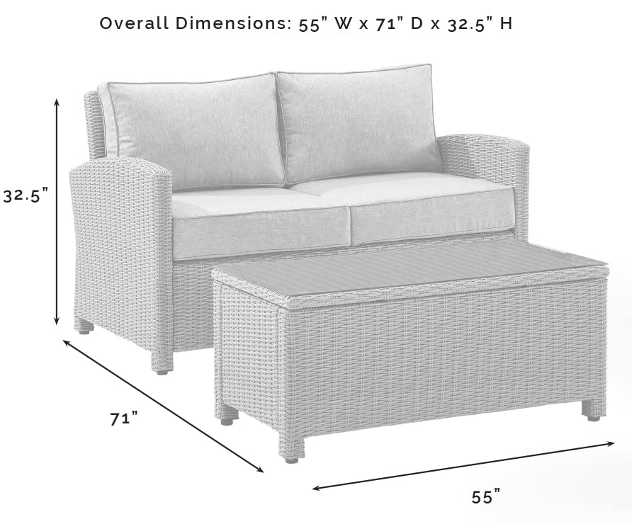 Patio Furniture Sets | CasaFoyers Bradenton Collection | Exquisite All-Weather Wicker Outdoor Seating Set | Durable & UV Resistant | Loveseat & Glass Top Table | casafoyer.myshopify.com