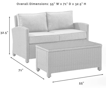 Patio Furniture Sets | CasaFoyers Bradenton Collection | Exquisite All-Weather Wicker Outdoor Seating Set | Durable & UV Resistant | Loveseat & Glass Top Table | casafoyer.myshopify.com