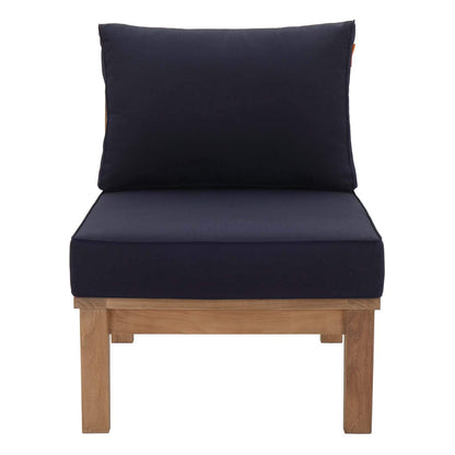 sofas | CasaFoyer Marina Teak Wood Outdoor Patio Armless Sofa Chair | Luxury, Durable, All-Weather Cushions | Modern Design | Easy Assembly | casafoyer.myshopify.com