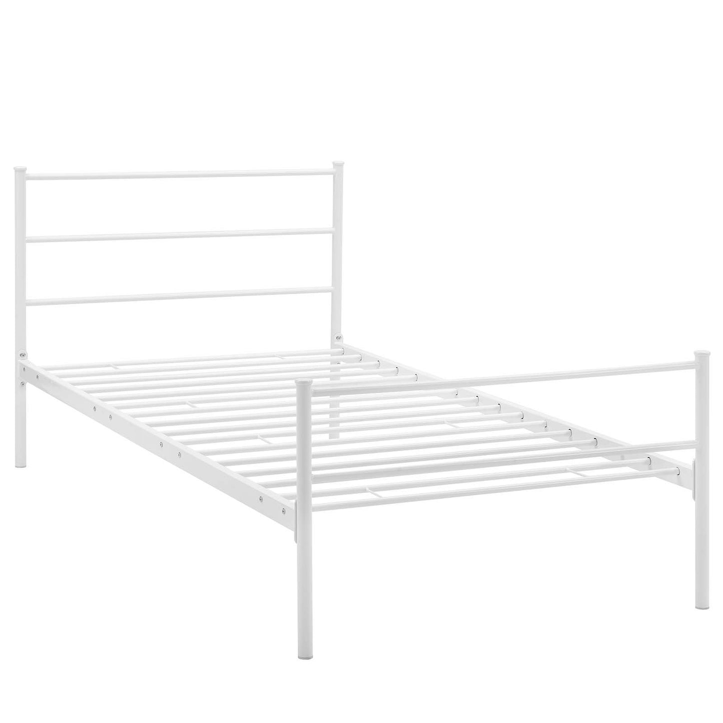 Bed | CasaFoyer Alina Platform Twin Bed Frame | Rustic Charm meets Modern Design | Sturdy Vintage Steel | Holds 1323 lbs | Cottage Aesthetic | No Box Spring Needed | Compatible with Memory Foam, Spring, Latex, Hybrid Mattresses (Mattress Not Included) | casafoyer.myshopify.com