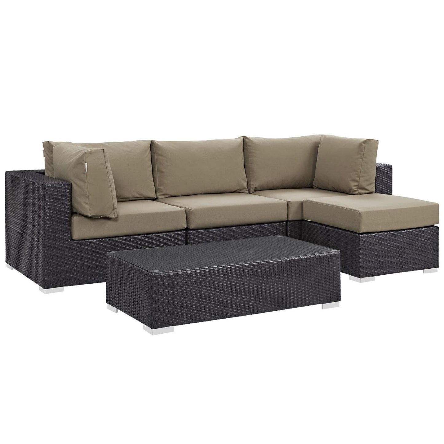 kitchen and dining room sets | CasaFoyer Convene Outdoor Sectional Set | Synthetic Rattan | Weather-Resistant Cushions | 5 Piece Patio Sofa Set | casafoyer.myshopify.com