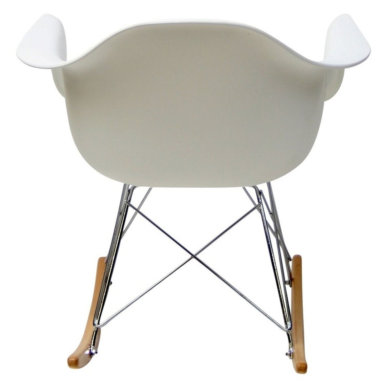 Chair | Rocker Lounge Chair | Iconic Design for Nurseries & Eclectic Spaces | Deep Plastic Seat Pocket | Waterfall Seat Edge | Smooth-Rocking Sled Base | Chrome-Plated Steel Base | Suitable for Adults & Children | White | casafoyer.myshopify.com