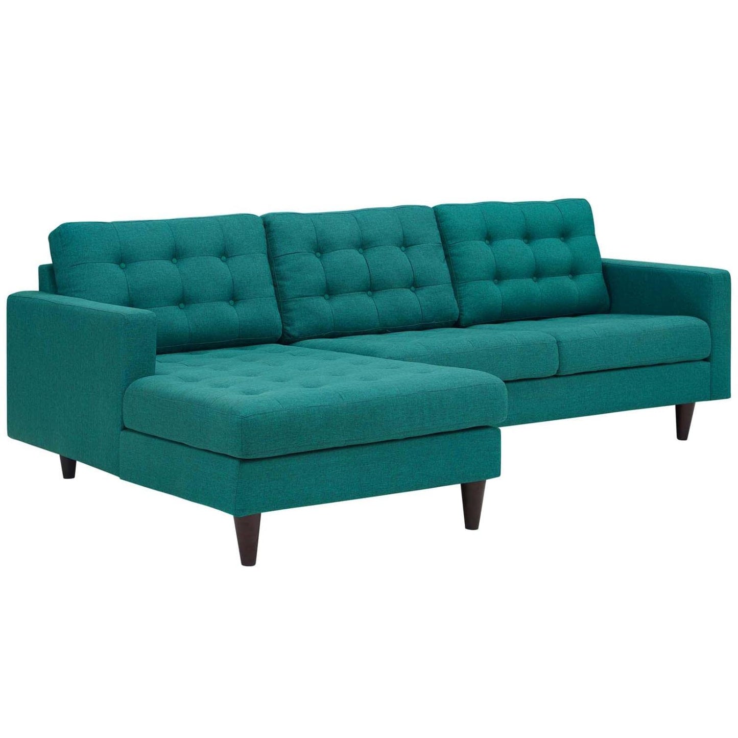 sofas | Empress Left-Arm Sectional Sofa | Exquisite Design | Tufted Buttons | Luxurious Cushions | Elegant Armrests | Teal | casafoyer.myshopify.com