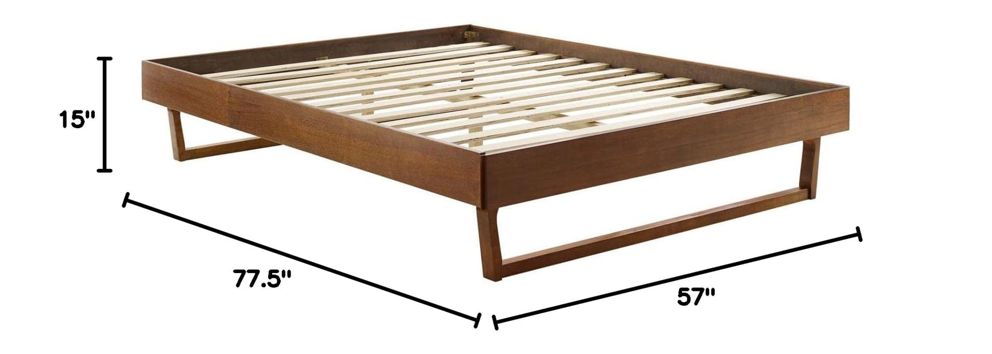 Bed | CasaFoyer Billie Full Platform Bed Frame | Modern Mid-Century Design | Interchangeable Headboards | Sturdy Wood Construction | No Box Spring Needed | 601 lbs Weight Capacity | casafoyer.myshopify.com