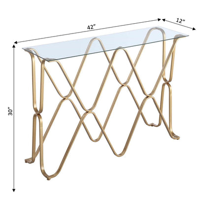 TABLE | Ergode Neptune Console Table | Modern Contemporary Style | Geometric Metal Frame | Tempered Glass Shelf | Ideal for Entryway or Living Room | Easy Assembly | Check out other Planet Consoles! | casafoyer.myshopify.com
