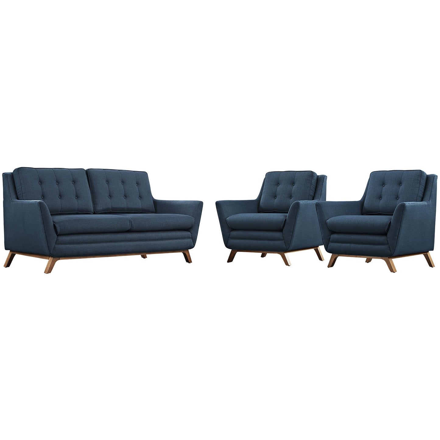 kitchen and dining room sets | CasaFoyer Beguile Collection | Mid-Century Style 3-Piece Living Room Set | Azure | casafoyer.myshopify.com