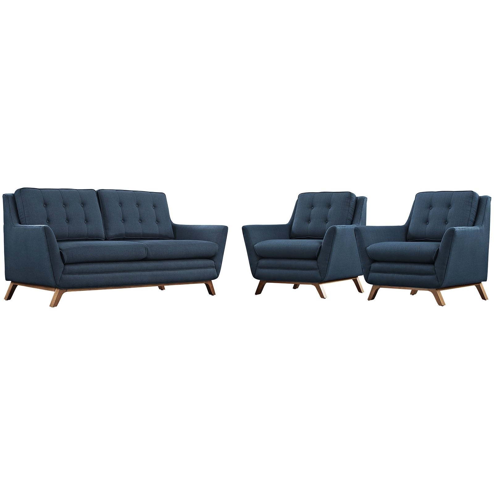 kitchen and dining room sets | CasaFoyer Beguile Collection | Mid-Century Style 3-Piece Living Room Set | Azure | casafoyer.myshopify.com
