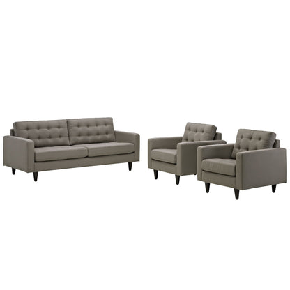 kitchen and dining room sets | CasaFoyer Empress Upholstered Sofa & Armchairs Set | Exquisite Design | Tufted Buttons | Luxurious Cushions | Beige | casafoyer.myshopify.com