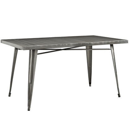 patio dining tables | CasaFoyer Alacrity Industrial Square Dining Table | Gunmetal Grey Steel Legs | Sleek & Modern Design | Perfect for Eclectic Interiors | Easy to Assemble & Built to Last | Ideal for Urban or Rustic Farmhouse Dwellings | casafoyer.myshopify.com
