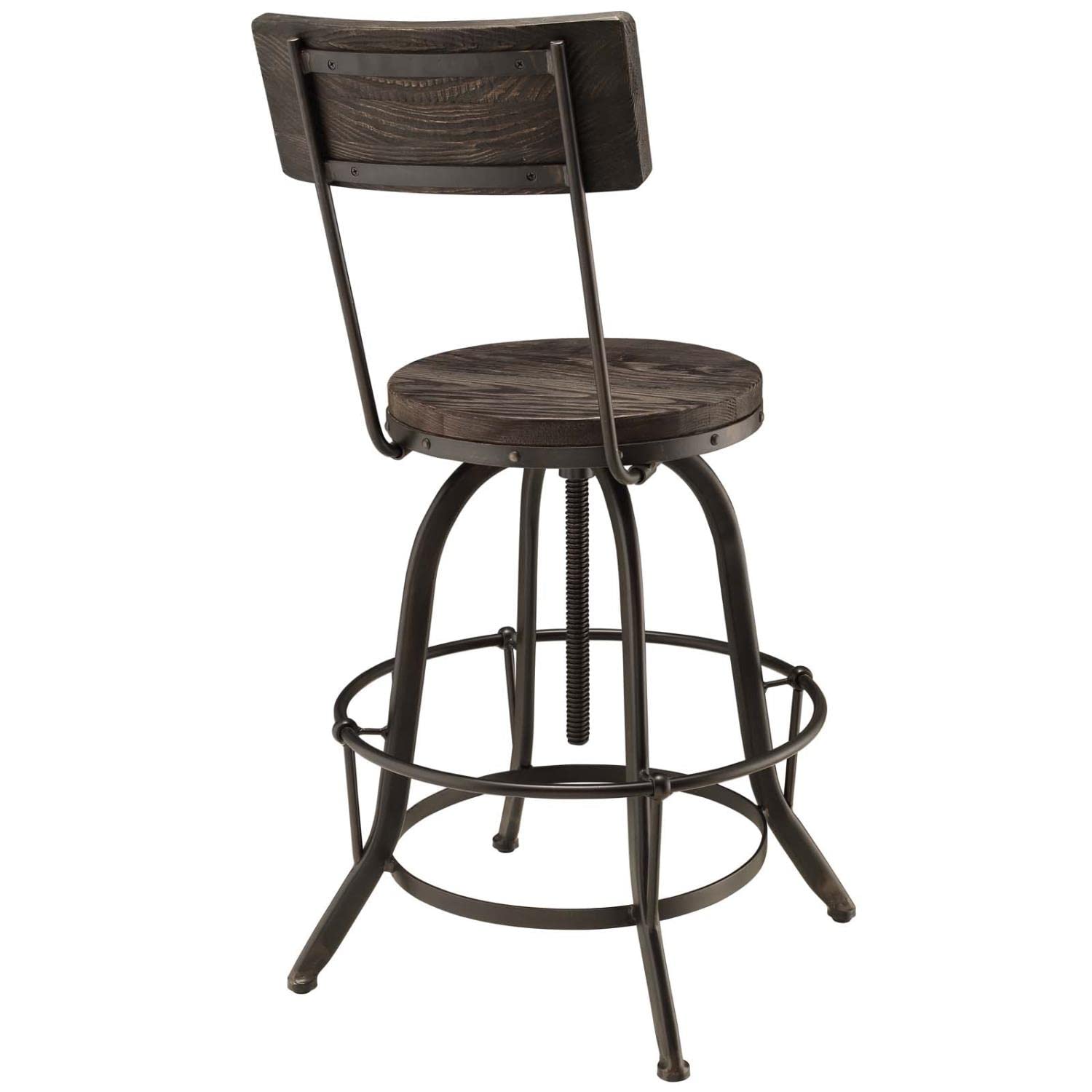 barstools | CasaFoyer Procure Wood Bar Stool | Sturdy Metal Frame | Pine Wood Seat & Back | Footrest | Rustic Aesthetics | Stylish & Comfortable | casafoyer.myshopify.com