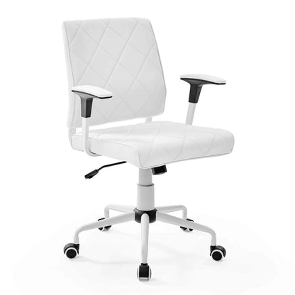 home office desk chairs | CasaFoyer Lattice Vinyl Office Chair | Sophisticated Elegance | Comfortable & Stylish | Polished Chrome Frame | Easy Mobility | Padded Arms | Modern Design | casafoyer.myshopify.com