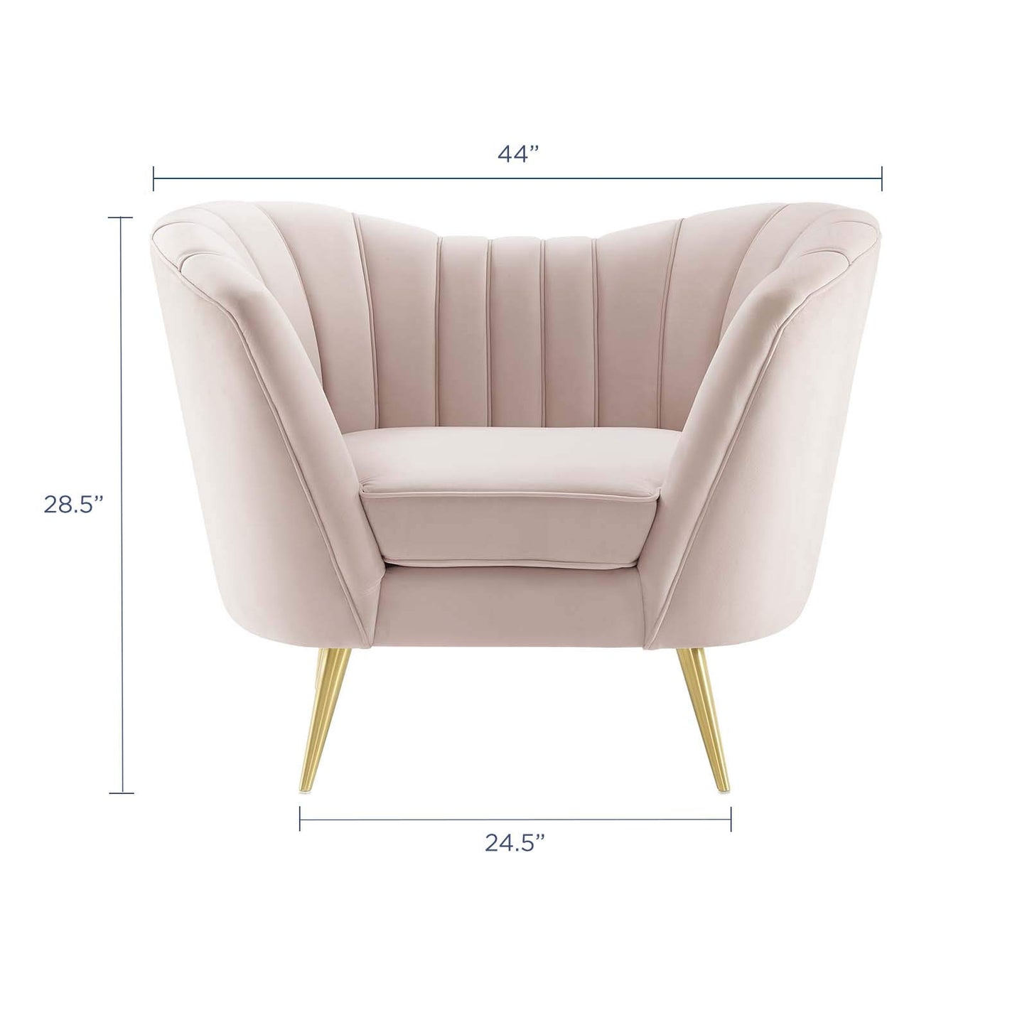 home office desk chairs | CasaFoyer Opportunity Vertical Channel Tufted Curved Performance Velvet Armchair | Glam Deco Lounge Accent Chair | Stain-Resistant | Comfortable Seating | Retro-Modern Charm | Gold Legs | 300 lbs Capacity | casafoyer.myshopify.com