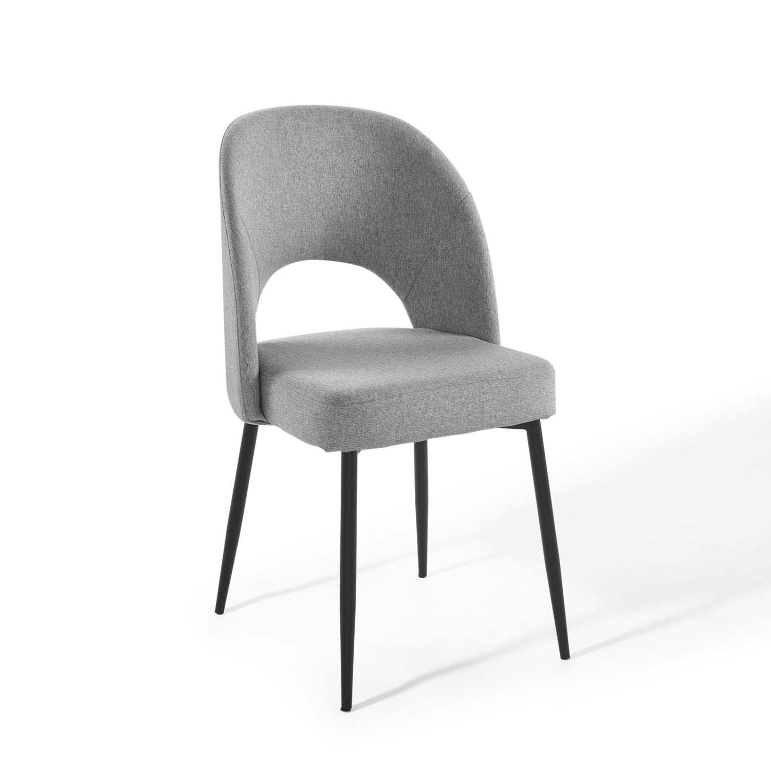 home office desk chairs | CasaFoyer Rouse Upholstered Fabric Dining Side Chair | Luxurious Design | Comfortable Foam Padding | Bentwood Construction | Matte Black Legs | Set of 2 | casafoyer.myshopify.com