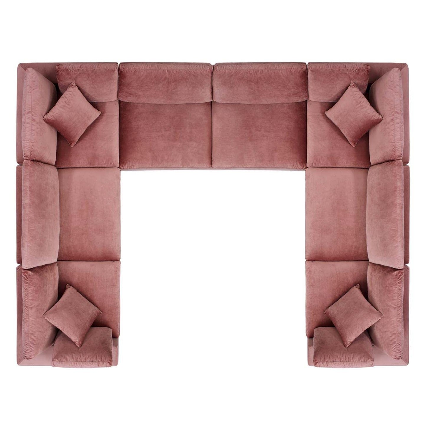 kitchen and dining room sets | CasaFoyer Commix | Luxurious Sectional Sofa | Stain-Resistant Velvet | Overstuffed | 8-Piece Set | Dusty Rose | casafoyer.myshopify.com