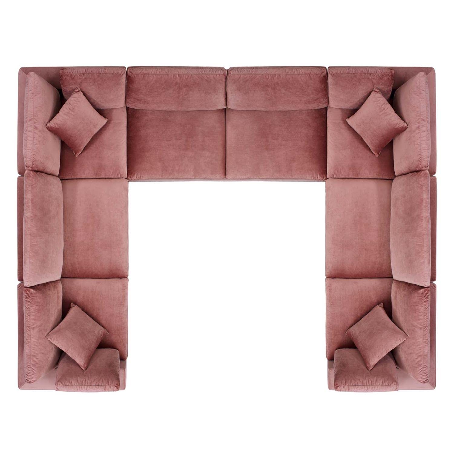 kitchen and dining room sets | CasaFoyer Commix | Luxurious Sectional Sofa | Stain-Resistant Velvet | Overstuffed | 8-Piece Set | Dusty Rose | casafoyer.myshopify.com