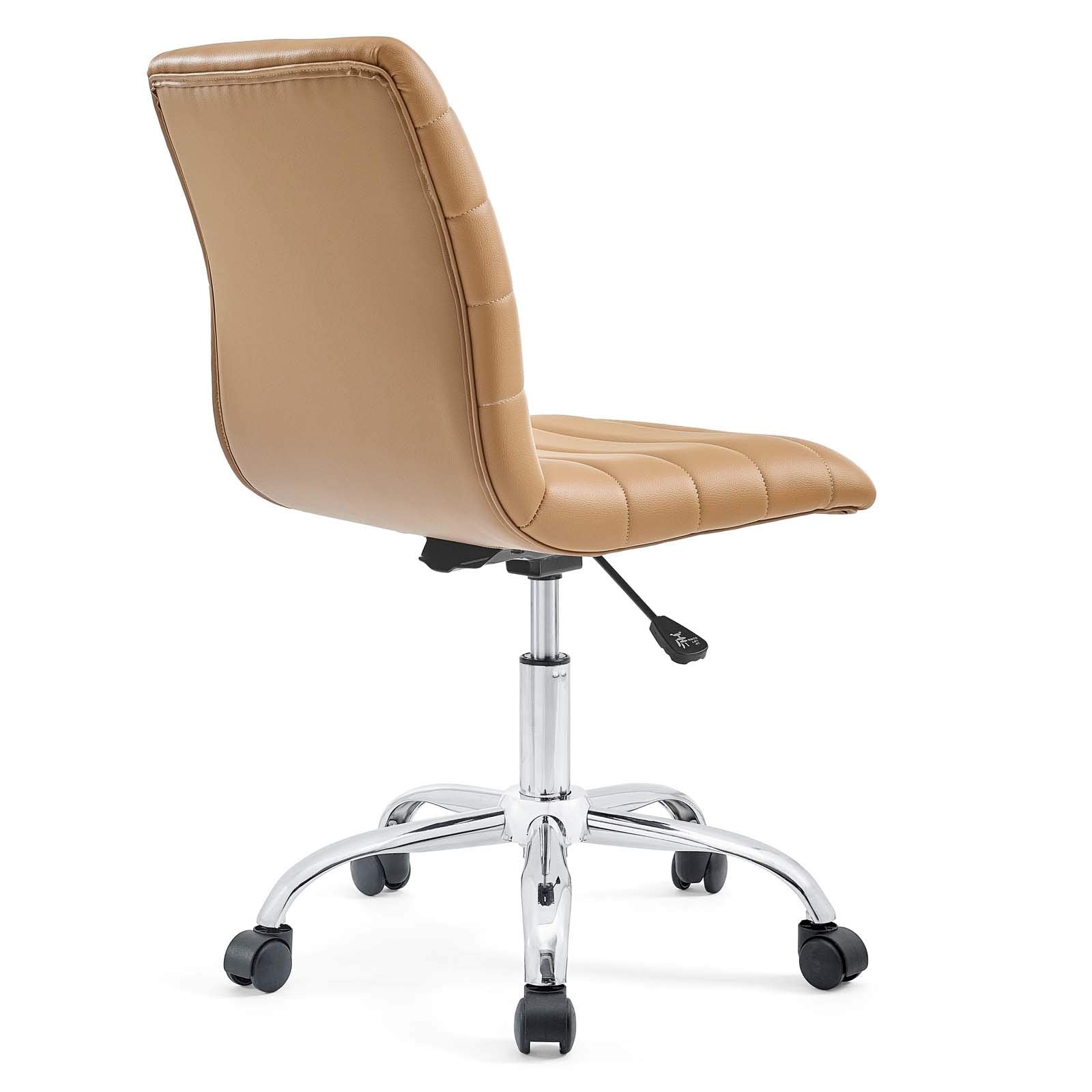 Chair | Ripple Armless Office Chair | Chrome Frame | Vinyl Upholstery | Height Adjustable | 360 Swivel | Ideal for Conference Rooms & Workstations | casafoyer.myshopify.com