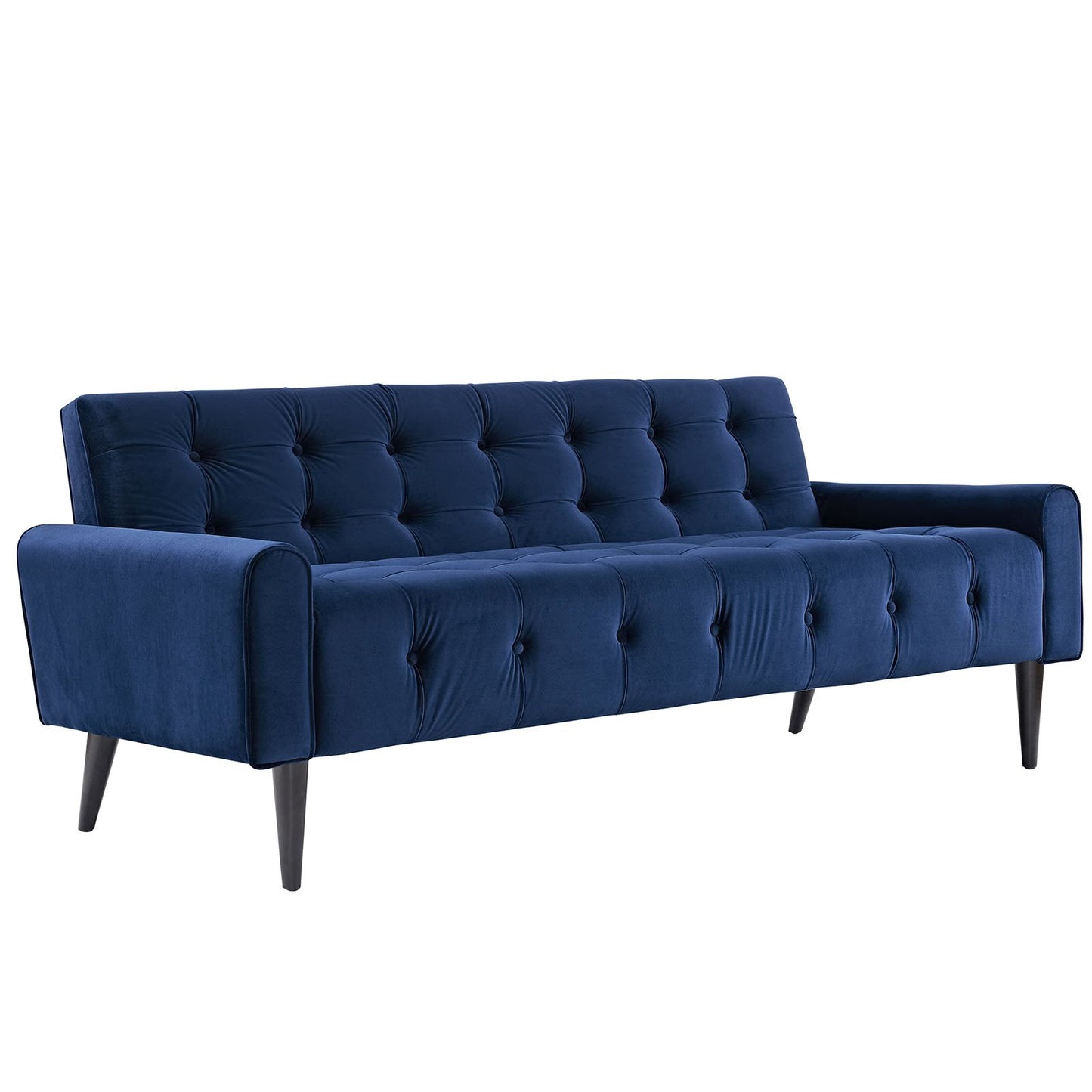 sofas | CasaFoyer Delve Performance Velvet Sofa | Luxurious Tufted Buttons | Stain-Resistant Upholstery | Comfortable Foam Padding | Solid Wood Legs | Navy | casafoyer.myshopify.com