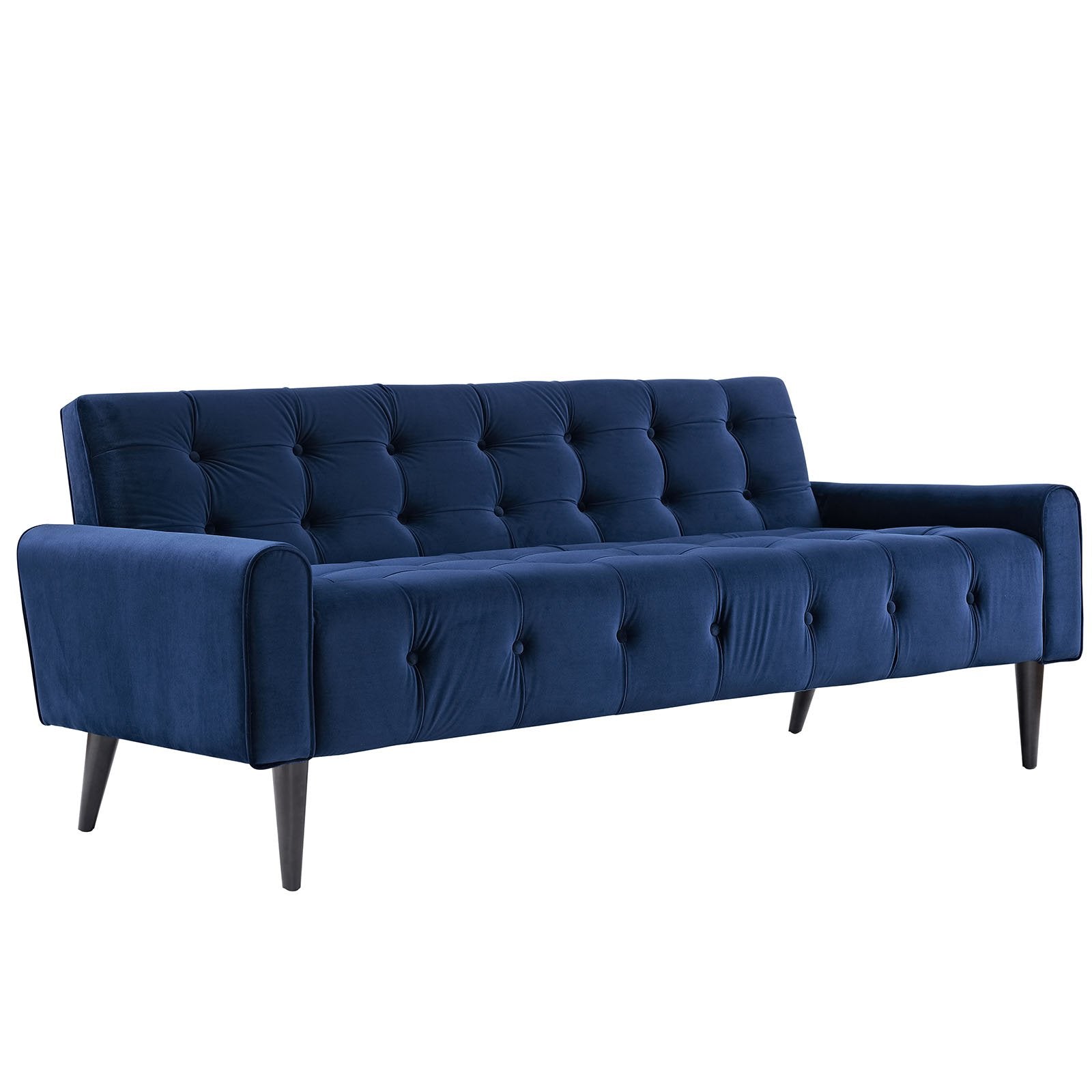 sofas | CasaFoyer Delve Performance Velvet Sofa | Luxurious Tufted Buttons | Stain-Resistant Upholstery | Comfortable Foam Padding | Solid Wood Legs | Navy | casafoyer.myshopify.com
